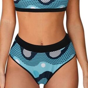 Stylish Blue and Black Bikini Set